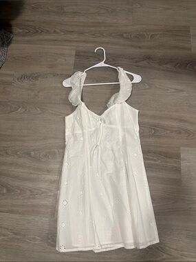 Princess Polly White Eyelet Ruffle Mini Dress